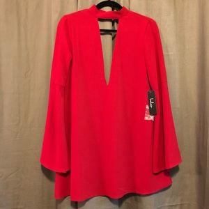 Lulu’s | NWT Bell-Sleeve Red Dress, Small